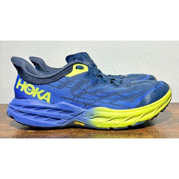 Hoka Speedgoat 5 Shoes Mens 8.5D Outer Space Bluing Trail Hiking Vibram Terrain - Picture 4 of 12